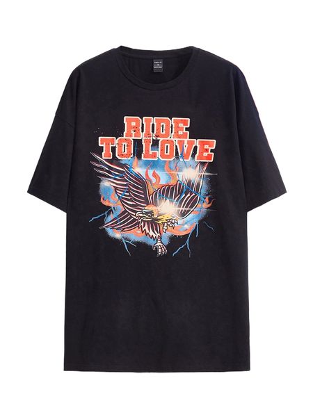 

x creatorimage eagle & slogan graphic tee l2so#, White