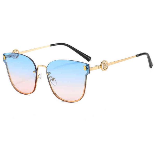 

new modern cat eye metal frame b lady ins luxury brand designer punk sunglasses fashion shades uv400, White;black