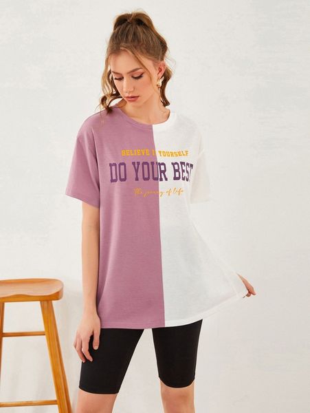 

slogan graphic spliced two tone x1nb#, White