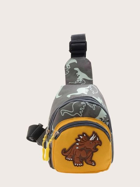 

kids cartoon graphic pocket front sling bag she