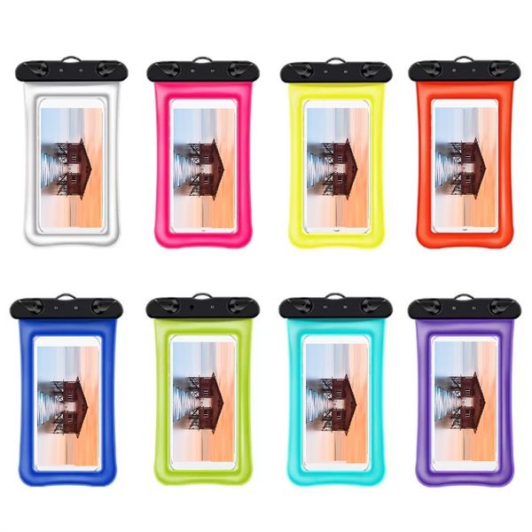 Universal Float Airbag Borsa da nuoto impermeabile Custodia per cellulare Cover Dry Pouch Diving Drifting Riving Borse per iPhone Samsung htc telefono Android