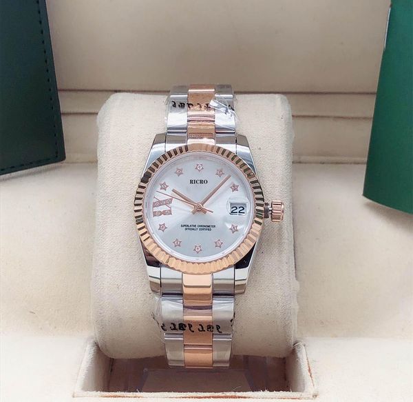 

the designerladies mechanical watch series 316 fine steel automatic movement 31 mm folding bucklesports watch, Slivery;brown