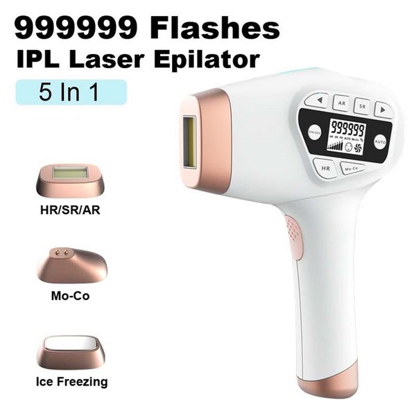 

999999 flashes ipl laser hair removal machine 5in1 electirc painless permanent epilator device for bikini face depilador a laser 220419