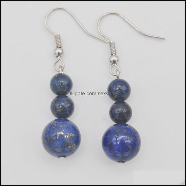 

other earrings jewelry natual lapis stone beads gem gift for women 10pairs drop delivery 2021 dhekt, Golden;silver