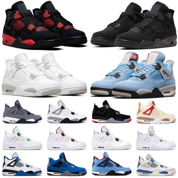

jordons with box men basketball shoes 4 4s jumpman black cat bred fire red thunder university blue taupe haze wild things white oreo mens wo