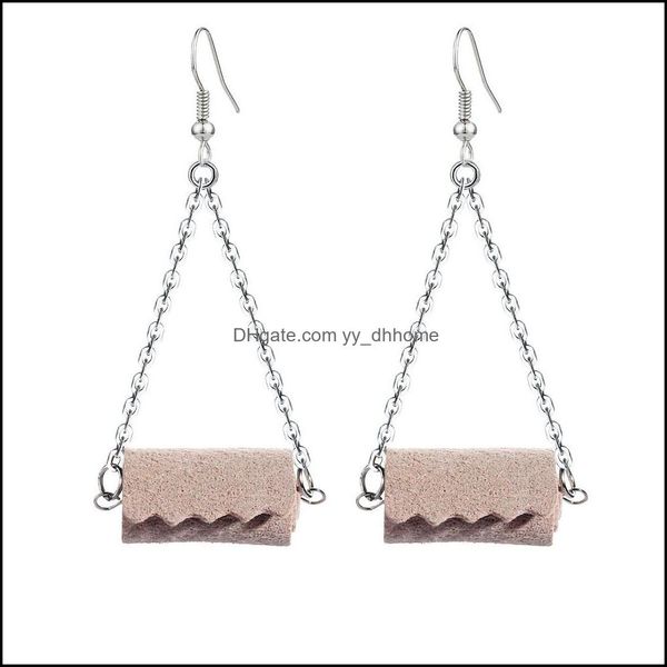 

dangle chandelier earrings jewelry pu leather toilet paper roll drop necklace creative towels pendant dhm9m, Silver