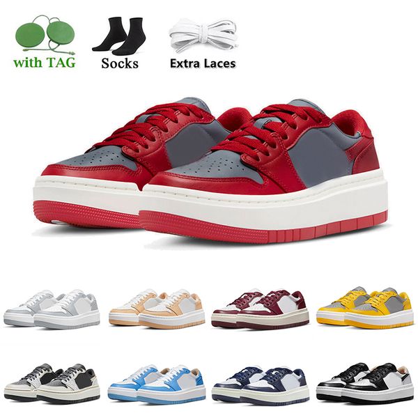 

unlv 1 low elevate designer shoes jumpman 1s 2022 new women mens platform sneakers wolf grey university blue midnight navy bred silver toe r, White;red