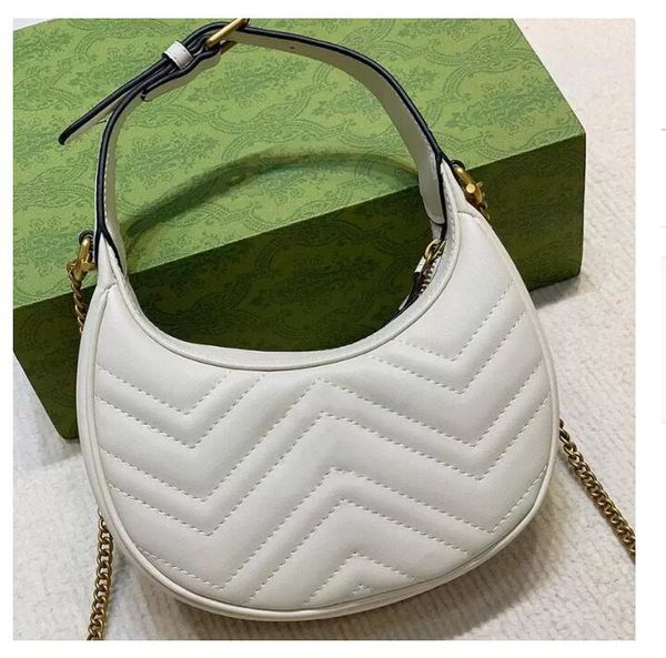 

marmont half-moon-shaped mini bag designer 2022 women's textured genuine leather shoulder bags crescent silhouette handbag with antique
