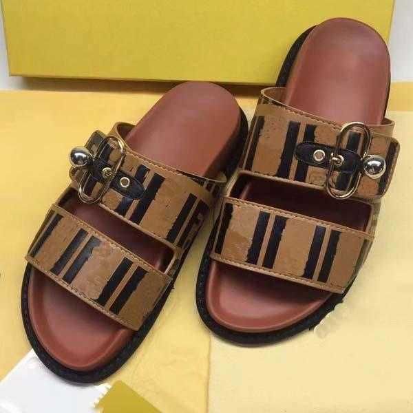 

woman man slipper designer shoe superior quality genuine leather fashion casual shoes sandy flip flops size 35-45 with box, Black