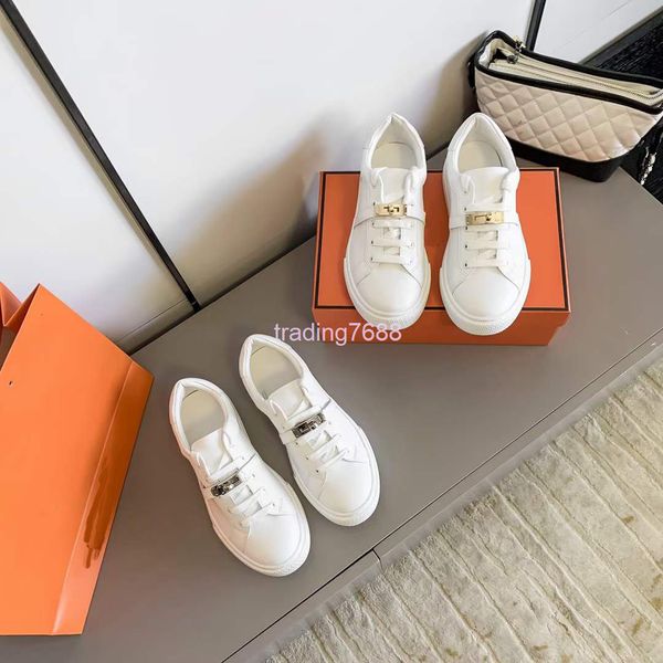 

dress shoes high version spring style metal buckle thick bottom lace up small white shoes leisure sports board women, Black