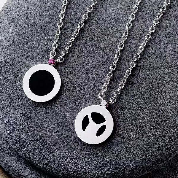 

europe america fashion style men lady women stainless steel 18k gold engraved b letter 10th anniversary onyx insert ruby pendant chain neckl, Silver