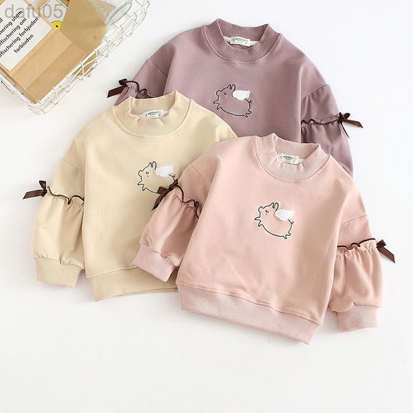 

2019 spring autumn girls clothes fashion cartoon girls sweater jacket children girl hoodies bc777 l220808, Black