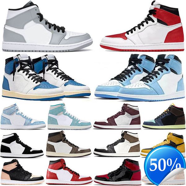 

box jumpman 1 mens basketball shoes 1s women high dark mocha chicago obsidian unc white lucky green outdoor sports