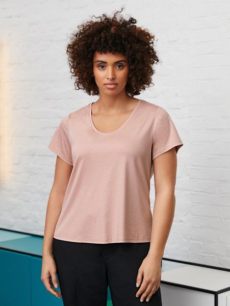 

plus mulberry blend silk t-shirt g862#, Black