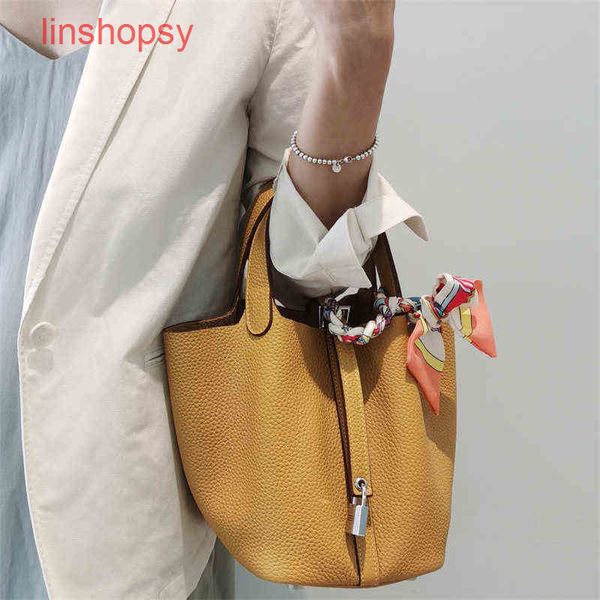 

herme bags picotinslocks bags 18 22 26cm layer togo cowhide bucket female spring summer 2022 new