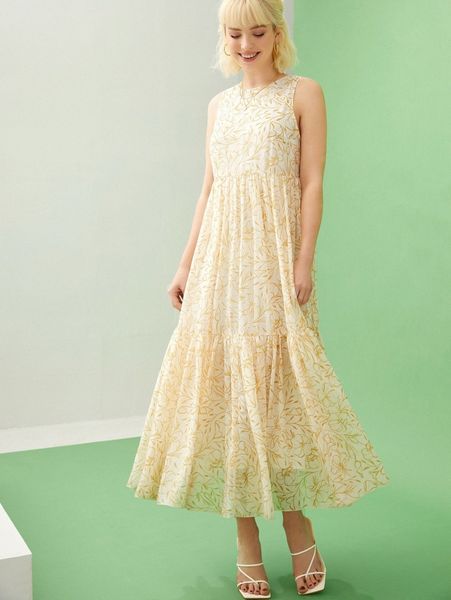 

x vickie chiang floral print flounce hem dress y61e#, Black;gray