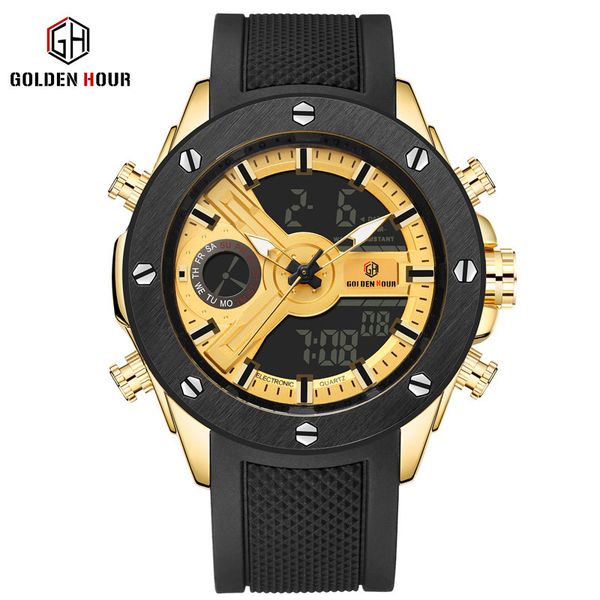 

cwp reloj hombre brand luxury goldenhour men watch quartz automatic sport digital army military man relogio g5, Slivery;brown