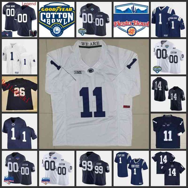 

xflsp 2022 college custom penn state nittany lions stitched football jersey 26 caziah holmes 2 ta'quan roberson 2 keaton ellis 24 keyvo, Black