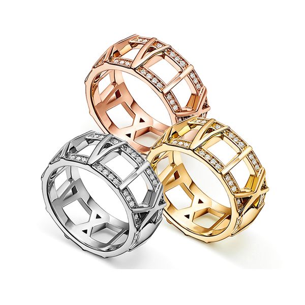 

new luxury brand hollow design 925 sterling silver couple ring fashion personality gift