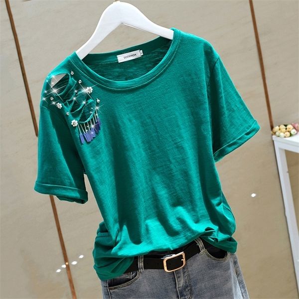 

summer new easing port of short sleeve tshirt dress ins joker taste coat hollow out hole beggar unlined upper garment of t 210320, White