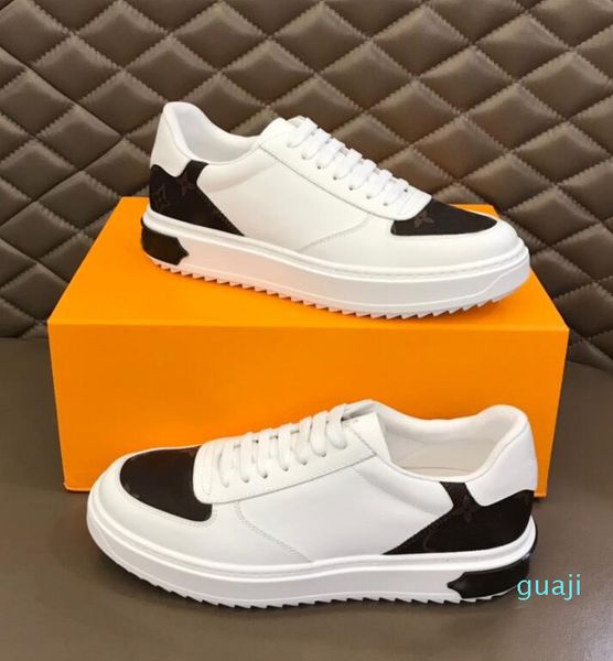 

designer casual shoes luxury sneakers upper leather sneaker rubber sole men shoes printed upper graffiti zigzag sole outgoing, Black