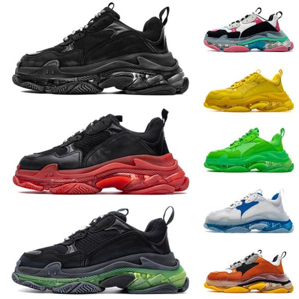 

triple s green paris sneakers mens womens designer shoes fashion outdoor old grandpa luxury platform casual shoes trainers 35-45yx3pums7, Black