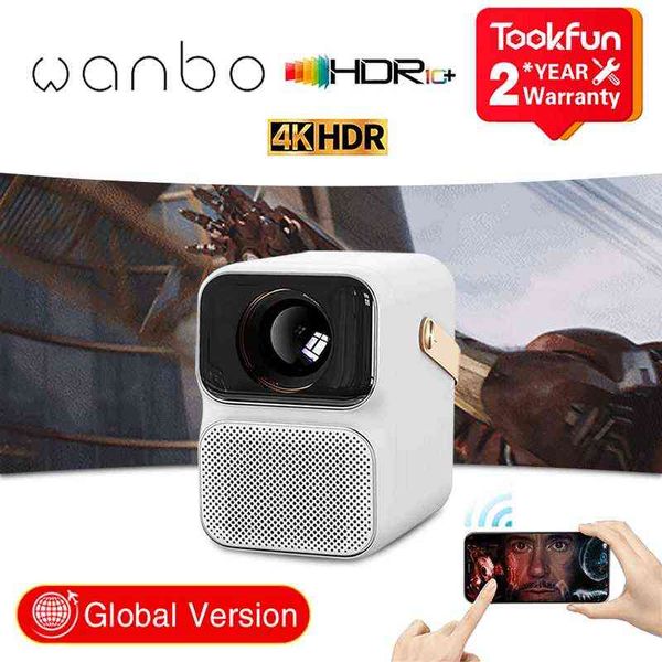 Versione globale Proiettore Wanbo T6 Max LED 550 ANSI Smart TV Netflix Android 9.0 Messa a fuoco automatica Correzione trapezoidale 4K Home Theater H220409