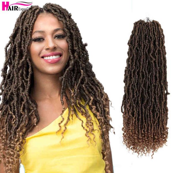 20 Zoll Goddess Nu Soft Locs Häkelhaar Vorgeschlungen Boho Faux Loc Synthetische Zöpfe Erweiterungen Großhandel Expo City 220610