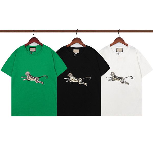 

3 colors summer mens designer t shirts high street retro running tiger print t-shirt fashion short sleeve casual, White;black