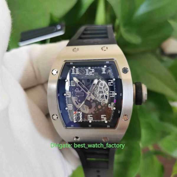 Relógios de alta qualidade de venda imperdível 39,3 mm x 48 mm RM010 AG RG-271 EXTRA PLANO Esqueleto Aço Inoxidável Transparente Mecânico Automático Relógio de Pulso Masculino