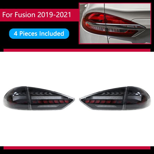 

4 pcs auto tail light parts for mondeo fusion 20 19-2021 taillights rear lamp led drl signal brake reversing parking facelift