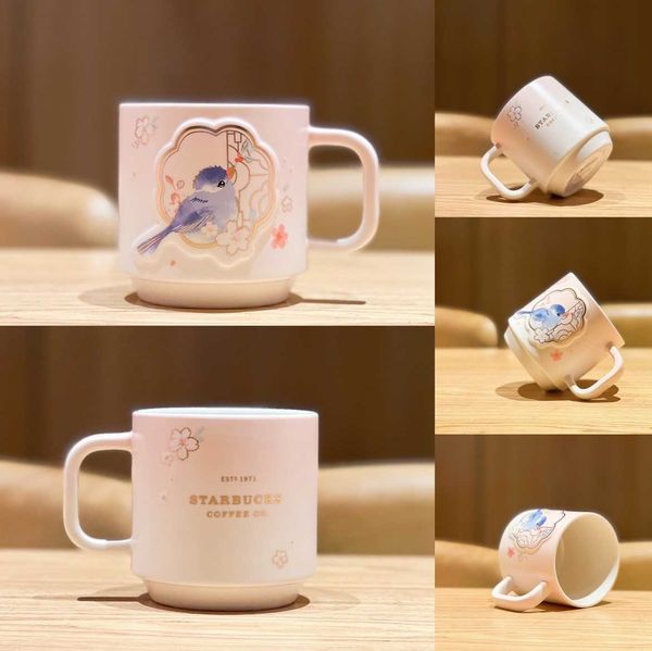

starbucks 2022 cherry blossom limited cup bird cherry appreciation mug ceramic coffee drinking desktop