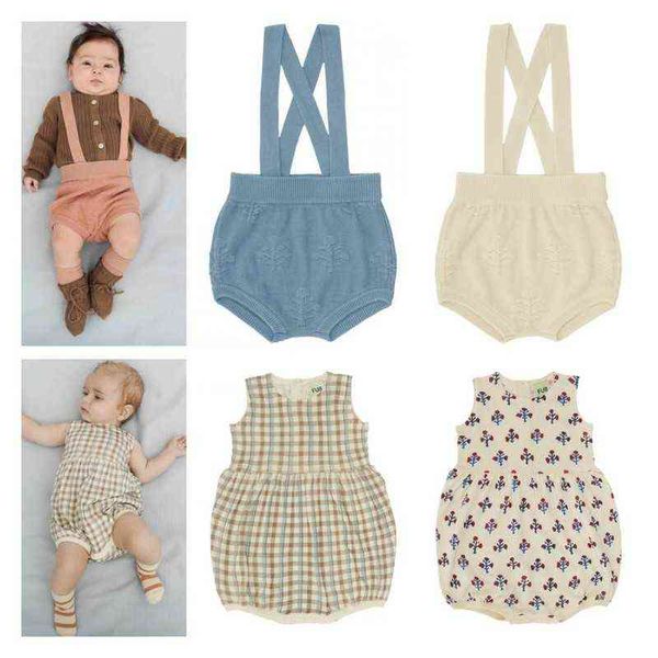 

baby overalls 2022 spring and summer new boys romper girls fu nordic soft cotton high waist overalls bloomers jumpsuits g220510, Blue