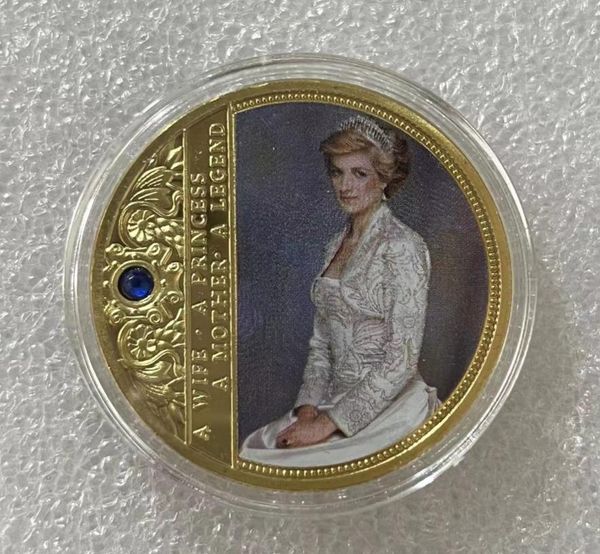 5pcs/lot Collectible British Diana Princess Rose With Diamond Last Rose Token commemorativo professionale Coin.cx