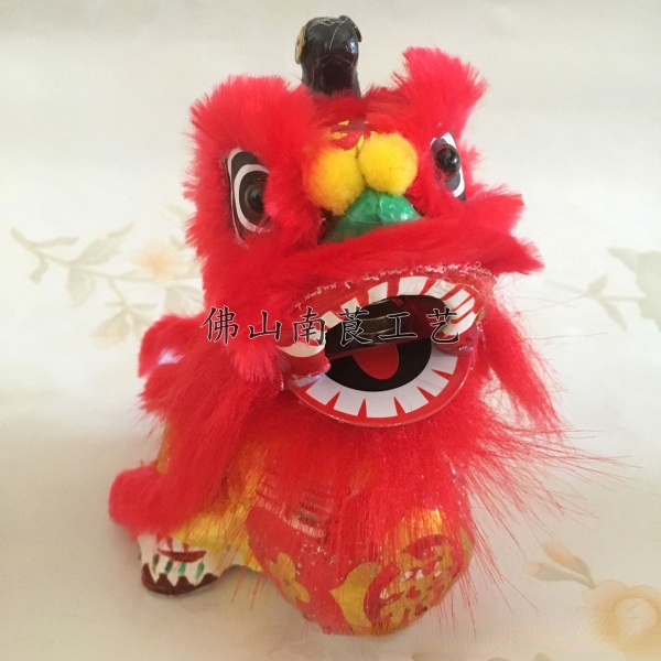 

mascot doll costume lion dance little lion head handicraft with chinese characteristics foshan ornaments toys for children as new year gifts, Red;yellow