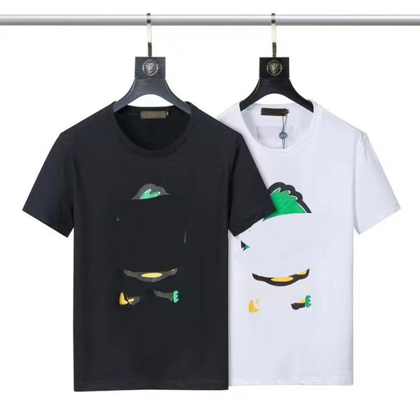 

high-quality men's short-sleeved t-shirt polos t-shirt summer simple cotton casual solid color fashion, White;black