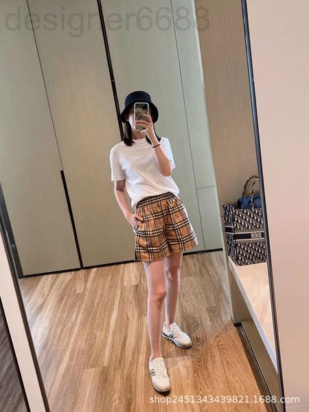 

women's shorts designer g quality bur bajia classic plaid black edge casual versatile straight shorts women's trendy men hhnc, White;black