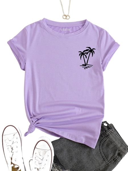 

palm tree print tee a8cs#, White