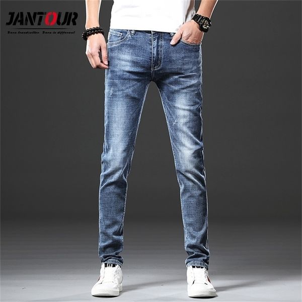 

jantour brand skinny jeans men slim fit denim joggers stretch male jean pencil pants blue men's jeans fashion casual hombre 201128