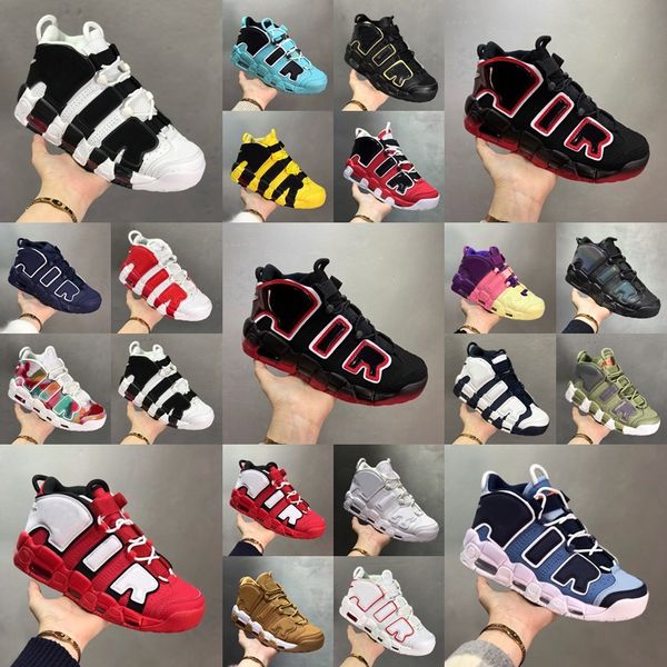

women mens more uptempos basketball shoes with socks scottie pippen triple white varsity red black hoop pack unc bulls peace love trainers