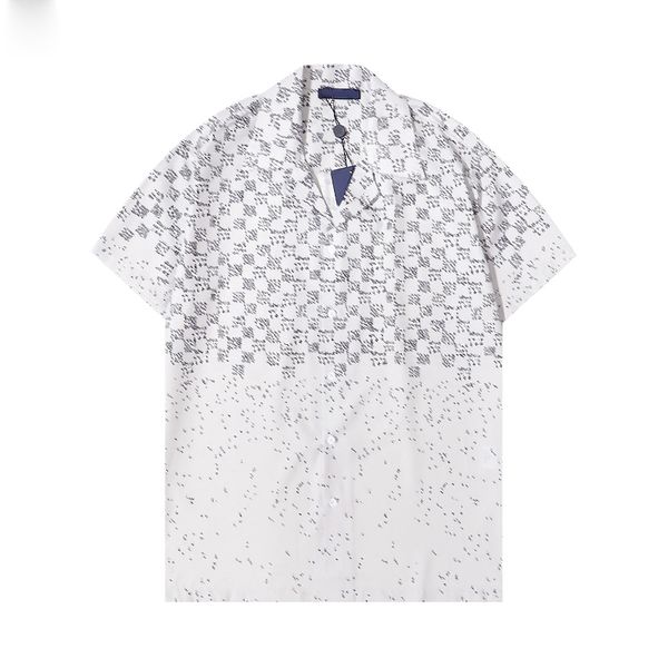 

22ss luxury designer shirts men's tiger letter bowling shirt casual shirts men slim fit short sleeve dress -3xl, White;black