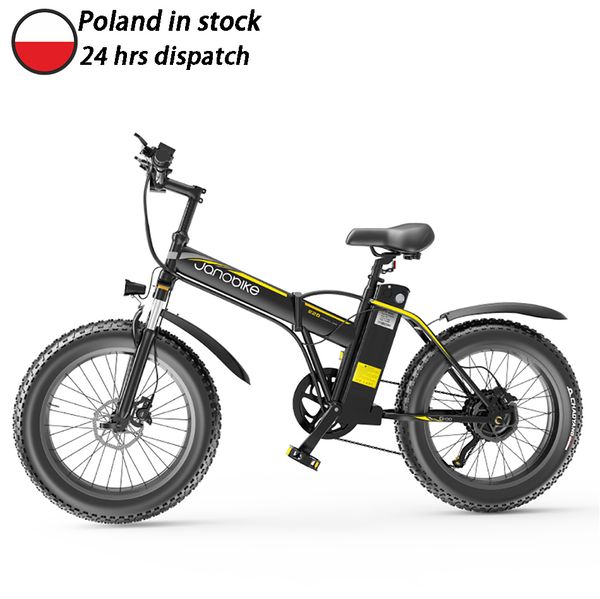 

janobike e20 foldable portable electric mountain bike, 48v12.8ah battery