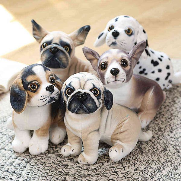 Simulação cães de pelúcia de cachorro fofo animais de estimação miguel dalmatians bulldog chihuahua pug bonecas fofas bonecas para crianças J220704