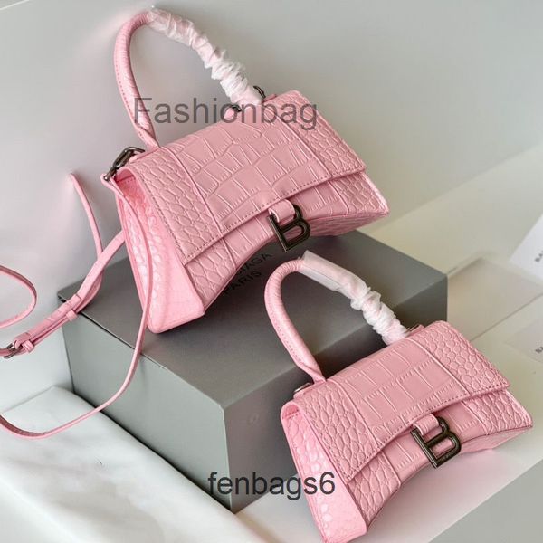 

face bag bags designer balengaigas crocodile pattern patent leather bright shoulder pink 2022 cherry blossom powder