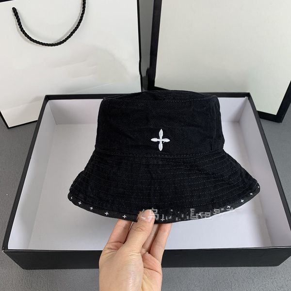 

fashion designer bucket hat cross hat men ladies fitted hat, Blue;gray