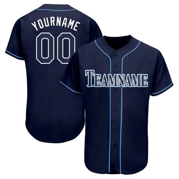 

custom navy white-powder blue baseball jersey, Blue;black