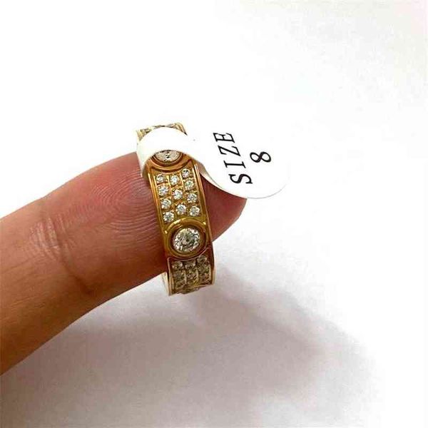 

full new diamond titanium steel silver love ring men and women rose gold rings for lovers couple jewelry gift not box2252