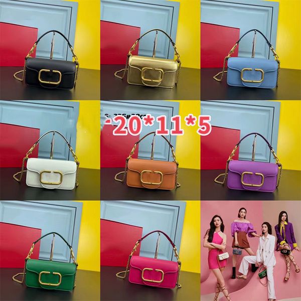 

5a shoulder bags leather chain nail fashion bag handbag gold rivet flip over cross body handbags big letters size 20 cm