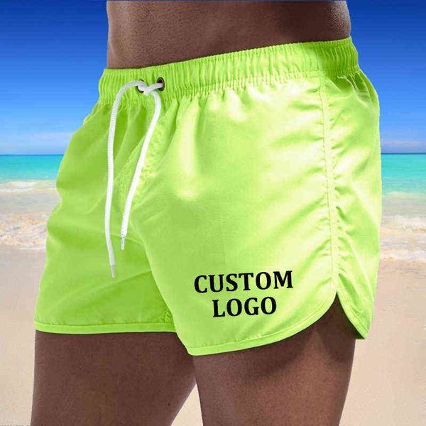 Custom Your Swimwear Swimwear Homens Swimsuit Menino Swim Suits Boxer Beach Shorts Trunks Natação Surf Banadores Mayo Sungas Y220420