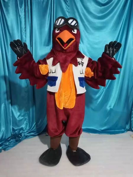 

2022 real picture eagle bird mascot costume fancy dress for halloween carnival party support customization, Red;yellow